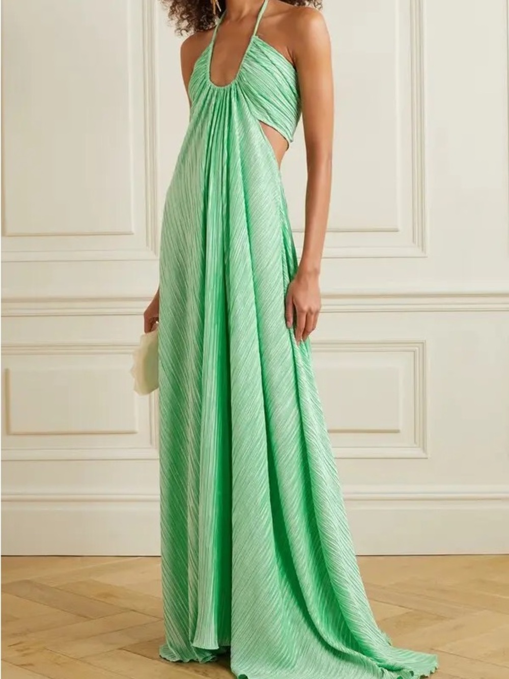 LoveShackFancy Julissa emerald Green Halter Maxi Dress